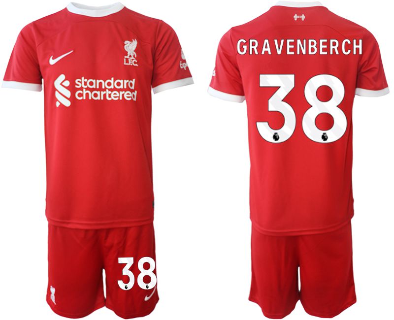 Men 2023-2024 Club Liverpool home red 38 Soccer Jersey